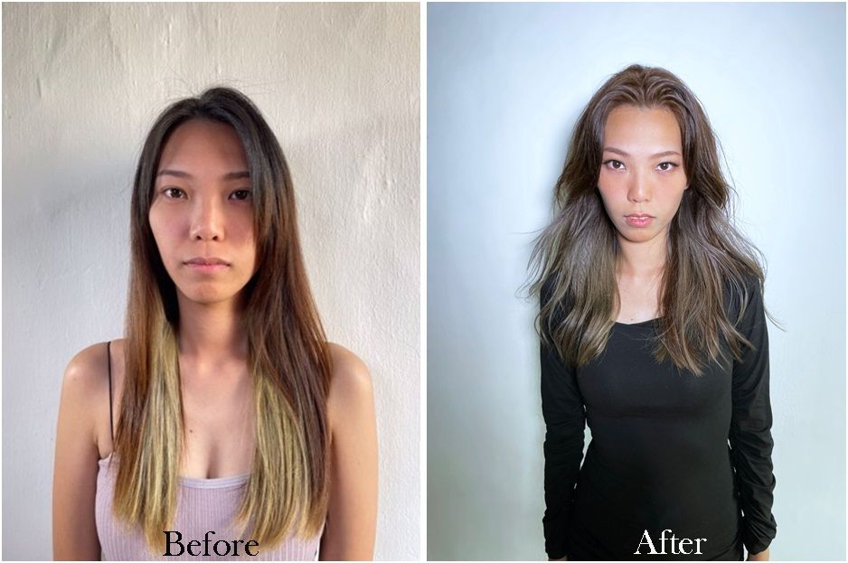 Hue Fudgy Gold before and after