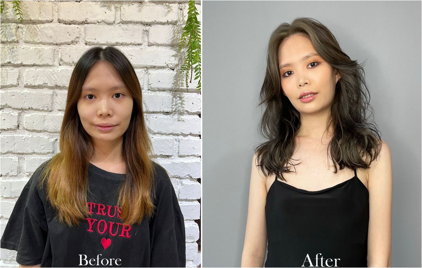 Hue Matty Cool Ash before and after